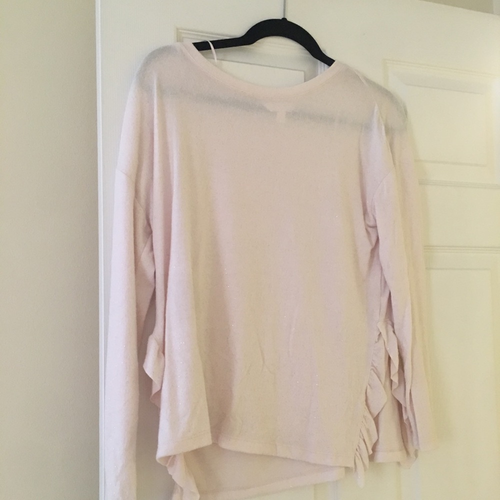 Lauren Conrad pink shimmer sweater